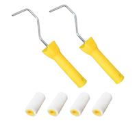 2-Piece Iron Handle and 4-Piece Brush Head, Paint Roller Brush, Painting Tools, DIY Craft Accessories.