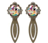 2 Piece Japan Building Cherry Flowers Pattern Bookmark, Vintage Style Book Markers for Book Lovers Writers Readers Teachers, Birthday Gifts for Women Men Teens