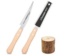 2-Piece Japanese Hand Saw Set & Wood Cutter, Double-Edged Ryoba & 6-Inch Flush Cut Wood Saw, SK5 Steel Blades for Precision Woodworking, Carpentry, DIY Projects & Furniture Making