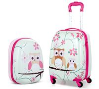 2-Piece Kids Luggage Set: 12" Suitcase + 16" Backpack, ABS, Lightweight, 360 Wheels, Easy-Clean Surface, Cute Animal Print