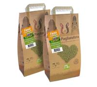 2-piece kit - Hay Pellet 3kg with 10% Alfalfa - Natural and Fiber-Rich Feed for Rabbits and Rodents, Extra Nutrition with Calcium and Protein