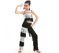 2 Piece Latin Dance Outfits For Girls,Camisole Tassels Fringe,Ballroom Dance Costume Set,Tango Salsa Practice Pants,Latin Salsa Ballroom Costumes,Tassel Pants,Suit Practice Clothes