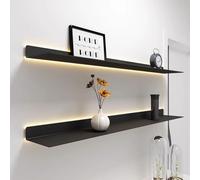 2-Piece LED Floating Wall Display Set - Illuminated Metal Creatures 100cm Wall-Mounted Decor for Collectors Unique Modern Black Exhibition Lighting Stylish Home Decor