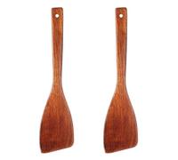 2-Piece Long Handle Non-Stick Heat-Resistant Wooden Cooking Spatula Set