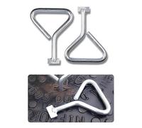 2 Piece Manhole Cover Lifting Keys | Heavy Duty Carbon Steel T-Handle Tools for Drain & Inspection Chamber Lids - 170mm Strong Lid Lifters