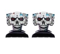 2-Piece Mechanical Skull Standing Base Foil Balloons Set for Halloween & Day of the Dead Themed Parties