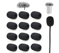 2-Piece Mic Windscreen for Dji Mic, Reduces Wind Noise 12-Piece Headset Microphone Covers Foam Pop Filter Handheld Mini Mic Foam Windshield Dji Lavalier Mic Cover Furry Wind Muff