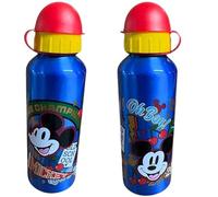 2-Piece Mickey Mouse Kids Water Bottle Set - Aluminium, BPA-Free & Leak-Proof 530ml - Reusable Disney Sport Flasks for Nursery, School, Travel, Picnic & Outdoor - 21 cm Each