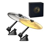 2-piece mini car drum and cymbal style vent clip - a fun dashboard music accessory for music enthusiasts, suitable for most vehicles(Gold & Silver)