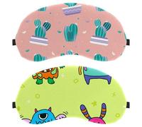 2 Piece Monsters Yellow Eye Mask for Side Sleeper, Sleeping Mask, Sleep Eye Mask, Soft Eye Shade Cover for Travel, Nap, Plane, Light Blocking