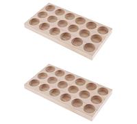 2-Piece Natural Pine Wooden Essential Oil Storage Box Organizer Tray Holder with Large Roller Balls, Perfect for Display and Travel, 30ml 25ml Bottles, Aromatherapy Storage Rac
