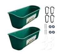 2 Piece No Waste Poultry Waterer Bucket Feed Trough - Chicken Feeding Container for Livestock, Hanging Chicken Feeder Livestock with Clips, Hanging Chickens Feeder for Duck, Deer