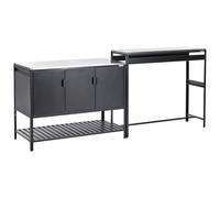 2 Piece Outdoor Kitchen Set with Bar Table MAENZA Metal Black
