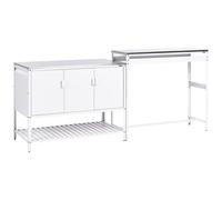 2 Piece Outdoor Kitchen Set with Bar Table MAENZA Metal White