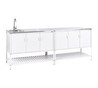 2 Piece Outdoor Kitchen Set with Sink MAENZA Metal White