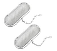 2 Piece Oval Strainer, Tea Strainer with Chain, Stainless Steel Tea Infuser, Soup Bag Strainer, Metal Tea Strainer, Herb Spice Strainer