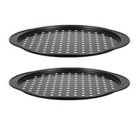 2 Piece Oven Safe Pizza Pan Airflow Perforated Carbon Steel Nonstick Surface Baking Sheet Tray Crispy Crust Pizza Baking Sheet Nonstick Coating