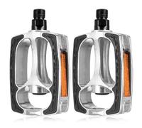2 Piece Pedals Bicycle Pedals with Reflectors, 9/16 Inch Bicycle Pedals Non-Slip CNC Aluminium Bicycle Pedals Set for MTB Mountain Bike Road Bike E-Bikes City Bike Bicycle Pedals