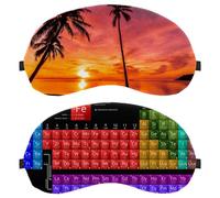 2 Piece Periodic Table of Elements Eye Mask for Side Sleeper, Sleeping Mask, Sleep Eye Mask, Soft Eye Shade Cover for Travel, Nap, Plane, Light Blocking