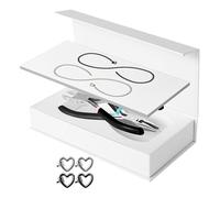 2-Piece Permanent Bracelet Set, Stainless Steel with Lock Tool Cards for Couples, Gift for Valentine's Day, Anniversary, Birthday, Dating, 1 Black 1 Silver