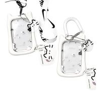 2-Piece Photocard Holder, Photo Card Holder,Keychain with Spring Rope and Neck Lanyard, ID Badge Holder for Work and Campus Access Cards