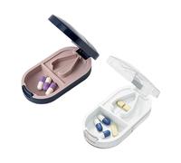 2 Piece Pill Cutter, Portable Pill Box, Pill Dispenser, Suitable for Business, Travel, Office and Daily Life.