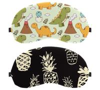 2 Piece Pineapple Black Beautiful Sleep Mask, Light Blocking Sleeping Eye Mask for Women Men, Night Blindfold, Breathable Eye Mask Cover