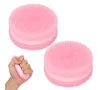 2-Piece Pink Stress Relief Toys - Silicone Fidget Toys & Super Soft Ventilated Stress Balls for Relieving Stress, Anxiety, and Improving Focus