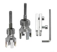2 Piece Pipe Threading Tool with Hex Dies for Internal and External Threads plus Broken Wire Extractor for Plumbing and DIY Pipe Projects