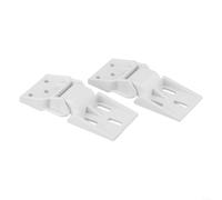 2 Piece Plastic Hinge Set for Haier Freezer 3 Hole Folding Door Repair Part White 12.7x5.2cm