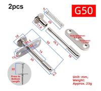 2 Piece Plunger Latches with Spring Mechanism and Iron Head, Designed for Small Furniture and Cabinet Security, Length Options 50/55/60/65/70/85mm (G50)