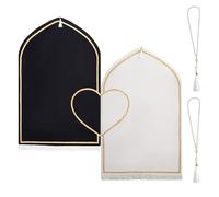 2 Piece Prayer Mat Muslim Prayer Rugs, Thick Padded Prayer Mat Set with Two Bracelets - Muslim Prayer Rug for Couples for Travel & Home Ideal for Adults & Kids Following Prayer Instructions