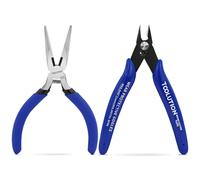 2-Piece Precision Pliers Set - 5 Inch Mini Needle Nose Pliers & Wire Cutters - High Carbon Steel Spring-Loaded Jewelry Pliers for Crafting, Model Making, Electronics, Wire Cutting