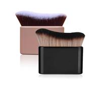 2-Piece Premium Self-Tanning Brush Set for Face and Body, Ergonomic Handle & Wavy Head for Flawless Application, Compatible with Tanning Lotions and Creams
