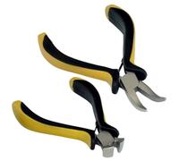 2 Piece Professional Mini Precision Pliers Set | Long Bent Nose and End Cutting Pliers | Sprung with Non-Slip Handleas