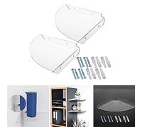 2-Piece Punching Holes Bathroom Corner Shelf, Acrylic Shower | Clear Shower Rack, Wall Mounted Bath Shelf for Shampoo Holder and Cleansing Cream, Bathroom Accessories