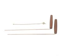 2 Piece Pure Copper Dowsing Rod Set with Walnut Handle, Brass Pendulum and Rod Goer Storage Bag for Water and Minerals Location