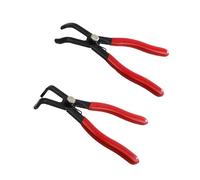 2-Piece Push Pin Pliers Set with 30 Degree and 80 Degree Offset Jaws, Spring Loaded and Plastic Spraying, Auto Clip Removal Tool Kit for Easily Removing Trim Plastic Fasteners, Rivets, Clips (Black)