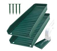 2 Piece Rain Splash Block, Gutter Diverter with Heavy Duty Tray. Inclined Drain Extender to Protect Home Foundations and Prevent Soil Erosion.