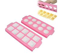 2-Piece Ravioli and Dumpling Mould - Round and Square Trays With 10 Holes
