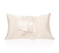 2 Piece Satin Pillowcase for Hair and Skin Similar to Silk Pillow Cases with Envelope Closure Cooling Pillow Cases for Sleeping Gifts for Women Men (20"x26"Standard Size,Champagne)