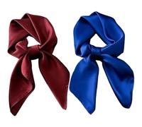 2-Piece Scarf, Simulation Silk Satin Square Scarf, Simple And Ele All-Match Silk Scarf, Suitable For Daily Wear, Backpack Decoration.