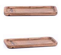 2-Piece Set Acacia Wood Serving Tray Serving Board Anea 28X11Cm