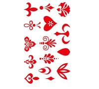2-Piece Set:Ancient-Style Forehead Brow Floral Tattoos Fade-Resistant Decals for Fresh, Period-Drama Makeup Looks(01)