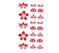 2-Piece Set:Ancient-Style Forehead Brow Floral Tattoos Fade-Resistant Decals for Fresh, Period-Drama Makeup Looks(04)