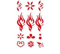 2-Piece Set:Ancient-Style Forehead Brow Floral Tattoos Fade-Resistant Decals for Fresh, Period-Drama Makeup Looks(07)