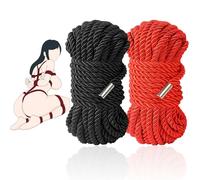 2-Piece Set BDSM Couple Intimate Bondage Set - Soft and Multifunctional Sex Rope - Bedroom Adult Bondage Toy - Perfect for Bondage Beginners (Black, Red)