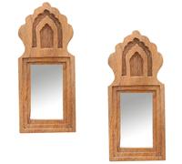 2-Piece Set Boho Wall Decor Wall Mirror Cosmetic Mirror Makeup Mirror 22Cm