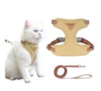 2 Piece Set Cat Harness Escape Proof Kitten Rabbit Harness And Lead Set Lightweight Adjustable Cat Lesh Outfit Breathable No-Pull Pet Vest Puppy Accessories For Small Animals Outdoor Walking (XS)