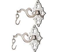 2-Piece Set Coat Hooks Wall Hooks Hanger Rail Brass Silver 14cm Vintage